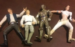 Vintage Star Wars Luke Skywalker Han Solo C3PO And princess Leia   - Picture 1 of 5