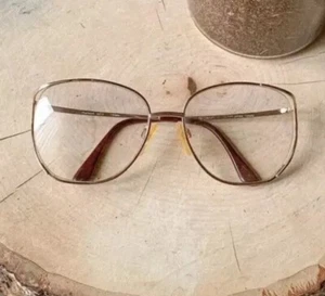 VTG CHARMANT 4413 GOLD EYEGLASSES FRAME 57-18-130 HIPSTER OVERSIZED HALF RIMLESS - Picture 1 of 6