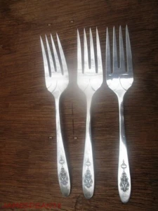 LOT OF 3 Oneida Community Silver Plate 1923 Bird Of Paradise SALAD Forks 6" - Picture 1 of 2