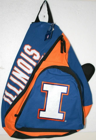 University Illinois Fighting Illini College Football Team Sling Backpack New Tag Cover