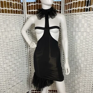 Elegant Moments Lingerie Women's One Size Peek A Boo Mini Dress #8972 New Open - Picture 1 of 15