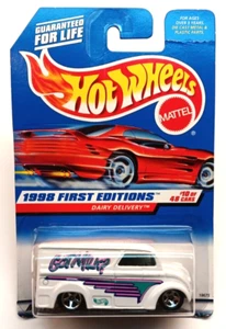 1998 Hot Wheels #645 First Editions 10/40 GOT MILK DAIRY DELIVERY White Malaysia - Picture 1 of 3