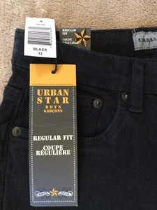 New Urban Star Jeans Boys Size 12 Black Stretch Regular Fit NWT - Picture 1 of 6