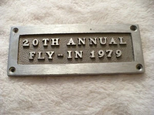 UC - VINTAGE ANNUAL FLY-IN 1979 PLAKETTE SCHILD #43607 - Bild 1 von 5
