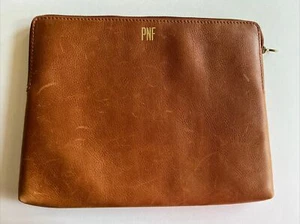 Madewell Padded Laptop Case 14” Brown Leather Zip Closure - Picture 1 of 14
