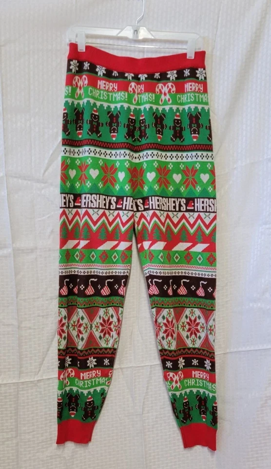 Forever 21 Mujer HERSHEY Pijama Pantalones Besos, Pan de Jengibre Rojo/Verde/Blanco Talla L Foto 1 de 4