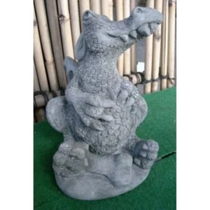 DRACHE, mit KNOCHEN, DRACHEN aus STEINGUSS FROSTFEST, FANTASIEFIGUR NEU SU-844 - Bild 1 von 3