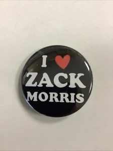I LOVE ZACK MORRIS mit Herz Button Anstecker Pin - Made in USA - Größe 1,50" rund - Bild 1 von 2