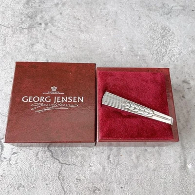 Georg Jensen Dinamarca Plata de Ley 925 Clip de Corbata Pin Cierre Barra 78 Foto 1 de 4