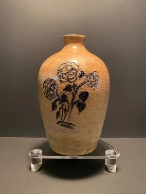 1880's Pioneer Arizona Gila County Mining Works Cobalt Stoneware Whiskey Jug - Image 1 of 4