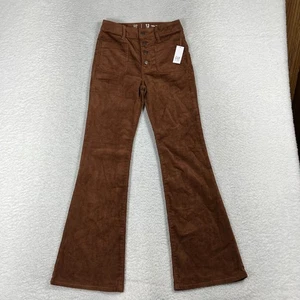 Gap Kids 70s High Rise Flare Jeans Girl's 12 (23x28) NWT Brown Corduroy 55$ MSRP - Picture 1 of 12
