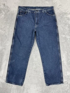 Dickies Jeans Uomo 38x30* Blu Denim Relaxed Fit Pantaloni da Lavoro Falegname Tasche - Foto 1 di 14