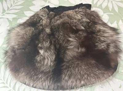 Genuine Vintage 16x14”Real Silver Fox Fur Muff Hand Warmer  Purse Pocketbook Bag - Image 1 of 4