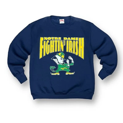 Sudadera deportiva vintage de los 90 Notre Dame Fightin irlandesa NCAA suéter grande azul Foto 1 de 4