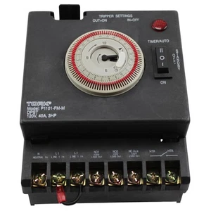 PANEL INTERRUPTOR DE TIEMPO TORK NSI PISCINA SPA ILUMINACIÓN/INTERRUPTOR BOMBERO/CALENTADOR P1101-FM-M - Imagen 1 de 3