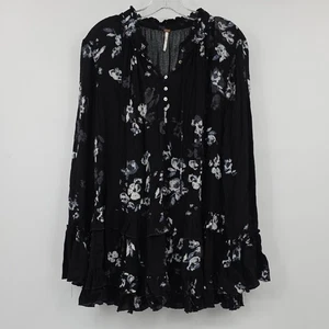 Free People Black and Gray Floral Dress Size S - Picture 1 of 7