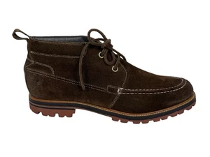 John Varvatos Mens Size US 12 Chukka Lace Up Brown Suede Hipster Cap Toe Boots - Picture 1 of 18