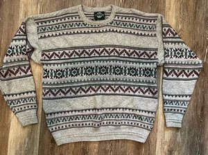Suéter de Colección JANTZEN Para Hombres XL Azteca Geométrico Grueso Tejido Hecho en EE. UU. - Imagen 1 de 7