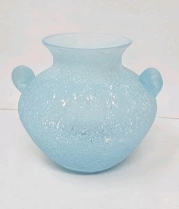 Hermoso jarrón vintage de vidrio Scavo azul de Murano Seguso Verti D'Arte Italia - Imagen 1 de 7