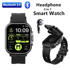 2 in 1 Smart Watch with TWS Bluetooth Earbuds Fitness Tracker For iPhone Android