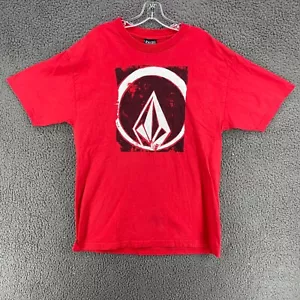 Vintage Volcom Skate Y2K Surf Red Black Logo T-Shirt Size Large - Picture 1 of 9