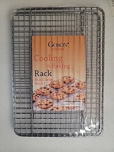2 Pack Goson Kitchen Stainless Steel Cooking Racks Washer Safe No Rust 8.5"x12" - Picture 1 of 10