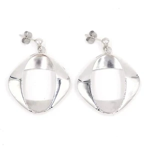 Georg Jensen #190 Henning Koppel 925 Sterling Silver Post Back Dangle Earrings - Picture 1 of 3