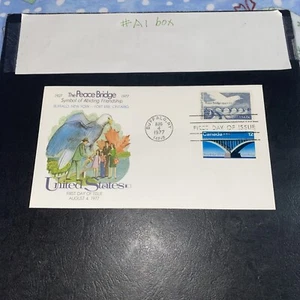USPS FDC US #1721 Canada #737 1977 13¢ Peace Bridge - Picture 1 of 4