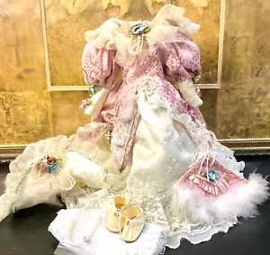 Beautiful Vintage Victorian Mauve Dress For Antique Doll- 16 Inch Doll - Picture 1 of 14