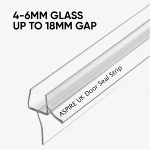 Shower Screen Seal Bath Door Strip Glass Thickness 4mm-6mm Glass Up to 18mm Gap - Picture 1 of 12