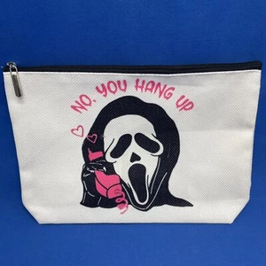 Bolsa de aseo Scream Movie Ghostface estuche de maquillaje "No You Hang Up" 10x7 pulgadas - Imagen 1 de 10