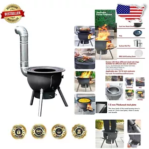 Compact Durable Wood Burning Stove for Camping and Outdoor Cooking Adventures - Picture 1 of 8