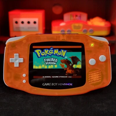 Console Game Boy Advance GBA laranja claro com luz de fundo iPS V5 LCD retroiluminado  - Imagem 1 de 4