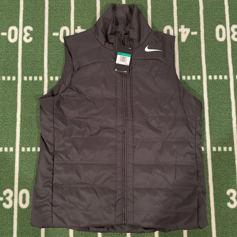 Nike Women's Essential Filled Puffer Vest Jacket Charcoal AQ3568-060 Sz S