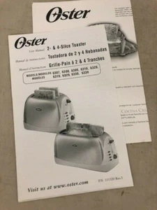 Oster 2 & 4 Slice Toaster User Manual, Models 6307 6308 6309 6310 6328 6319 6329 - Picture 1 of 3