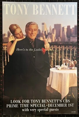 Cartaz promocional Tony Bennett Here's to the Ladies loja de discos 24x36 1995 JAZZ pop - Imagem 1 de 4