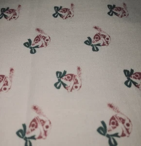 VTG Holiday Christmas Red Bells on Ecru /Tan for Quilting Marcus Brothers BTFQ - Picture 1 of 8