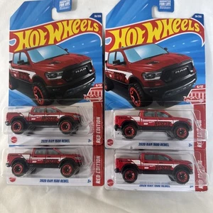 HOT WHEELS 2025 #39 TARGET RED EDITION 2020 DODGE RAM 1500 REBEL Lot of 4 - Picture 1 of 2