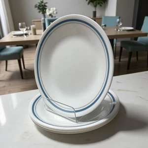 Set of 4 Corelle Indigo Slate Blue Bread Appetizer Plates 6 3/4” Blue & Grey - Picture 1 of 9