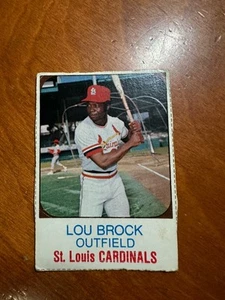 (B) Anfitriona 1975 #23 Lou Brock Cardenales de San Luis Salón de la fama en muy buena condición - Imagen 1 de 2