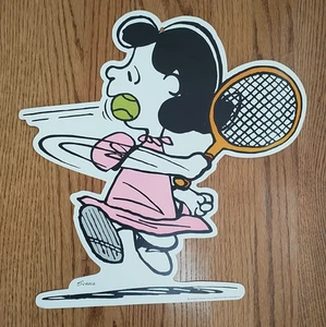1952 Peanuts Vintage/Retro Display Schild Lucy Van Pelt spielt Tennis - Bild 1 von 8