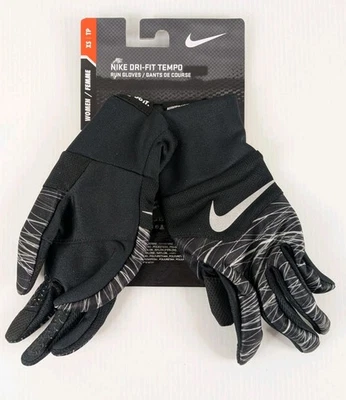 Guantes ligeros Nike para mujer talla XS para correr Dri-Fit Tempo negros/plateados Foto 1 de 4
