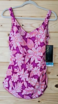 Traje de baño Roxanne para mujer talla sujetador 16 40C rosa 1 pieza cuello en V pareo delantero Foto 1 de 3