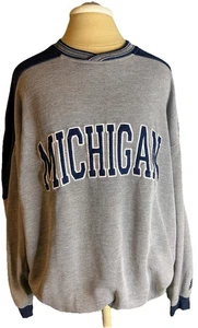 VINTAGE Michigan Wolverines Sweatshirt Mens L Gray Starter Crewneck NCAA 90s - Picture 1 of 6