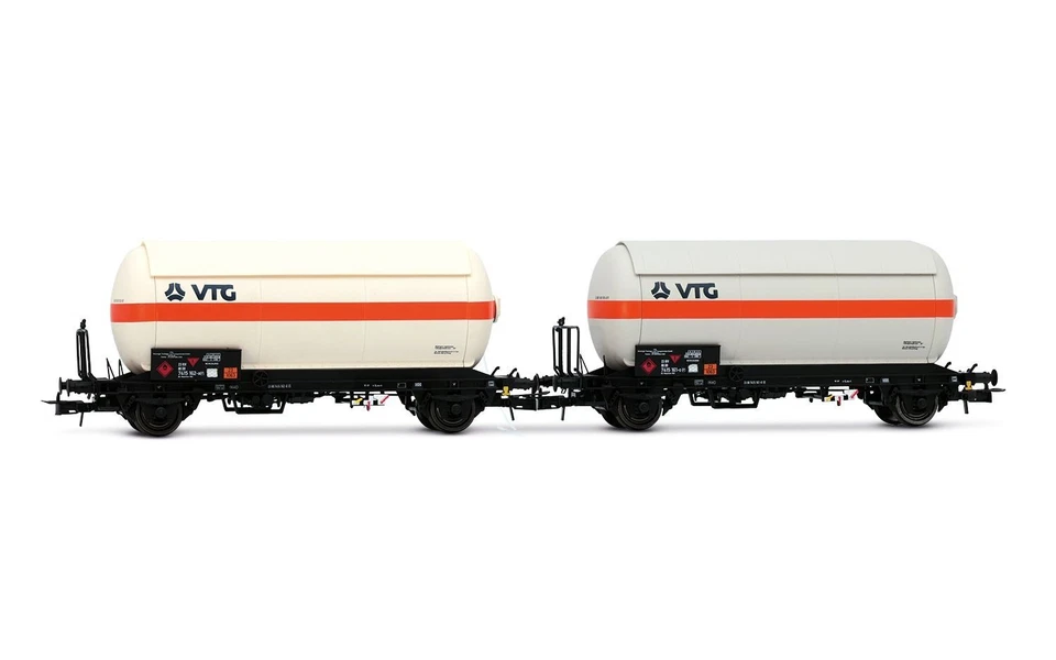 RIVAROSSI HR6619 DB, coffret de 2 wagons-citernes à gaz à 2 essieux avec toit ou - Photo 1/1