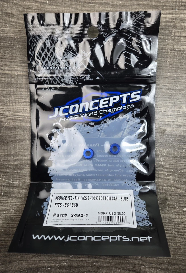 JConcepts Fin 13mm Shock bottom Cap Blue JCO2492-1