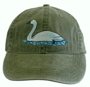 Gorra de algodón bordada cisne trompetista NUEVO sombrero ornitología de aves - Imagen 1 de 1