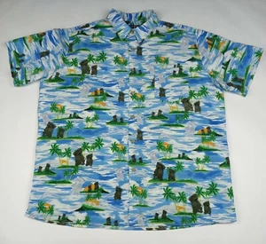 COASTAL Hawaiian Shirt Button Up Aloha Men's Size XL Palm Trees Tropical - Picture 1 of 10