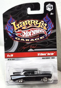 Hot Wheels Larry's Garage Chase Initials '57 Chevy Bel Air Black Real Rider 2010 - Picture 1 of 9