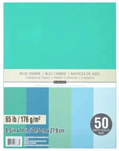 Recollections " BLUE OMBRE " Cardstock Paper 8.5" x 11" 50 sheets - Picture 1 of 4